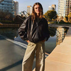 Balloon Sleeve Jacket for Women in Biker Style