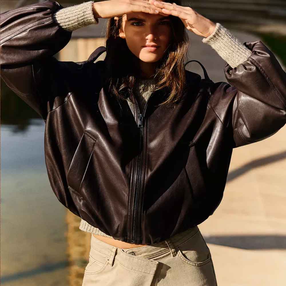 Balloon Sleeve Jacket for Women in Biker Style