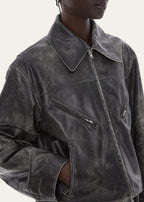 Men's Distressed Black Vintage Leather Jacket Rugged & Timeless