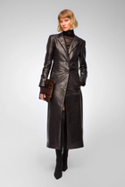 Women's Black Blazer Leather Coat