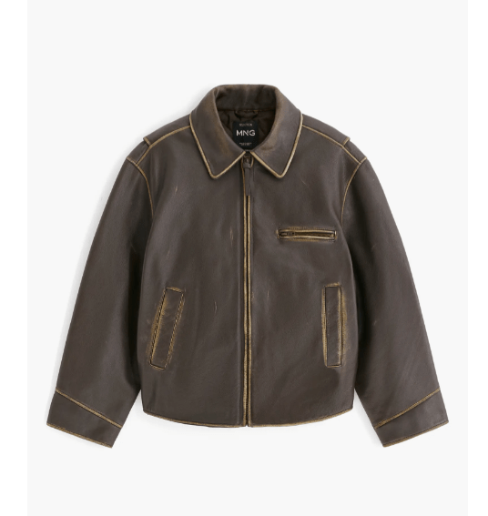 Women's Dark Brown Distressed Vintage Leather Jacket