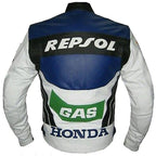 Honda Repsol Gas Motorcycle Biker Leather Jacket