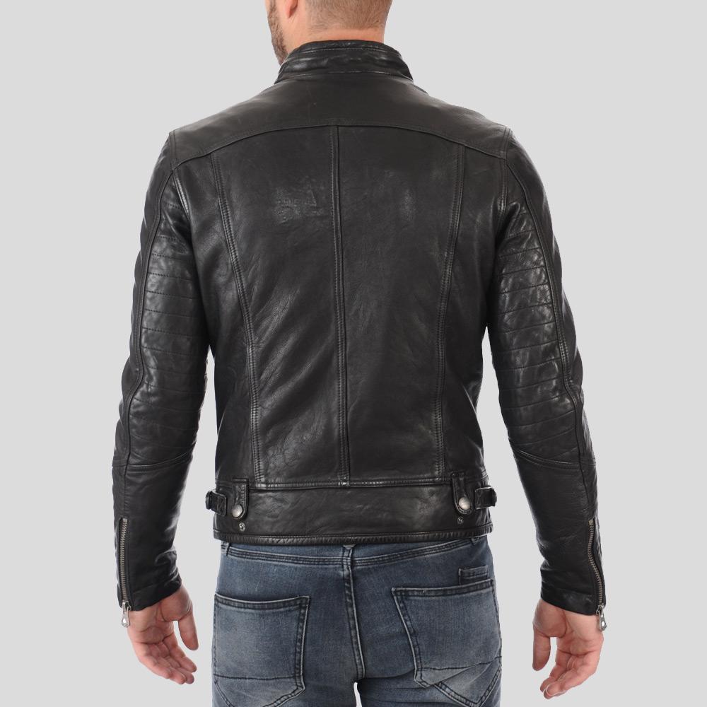 Hector Black Biker Leather Jacket
