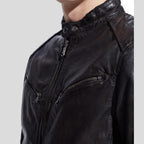 Hugo Black Biker Leather Jacket