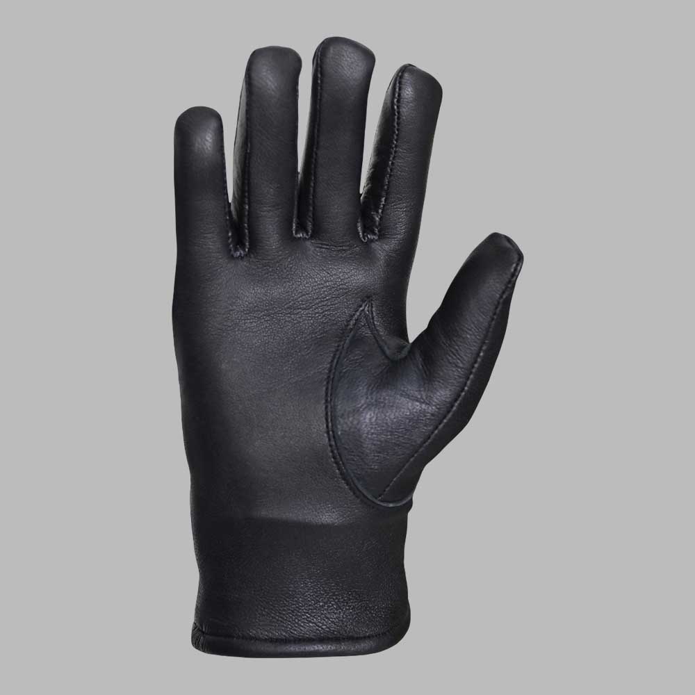 Black Leather Glove with Faux Fur Lining