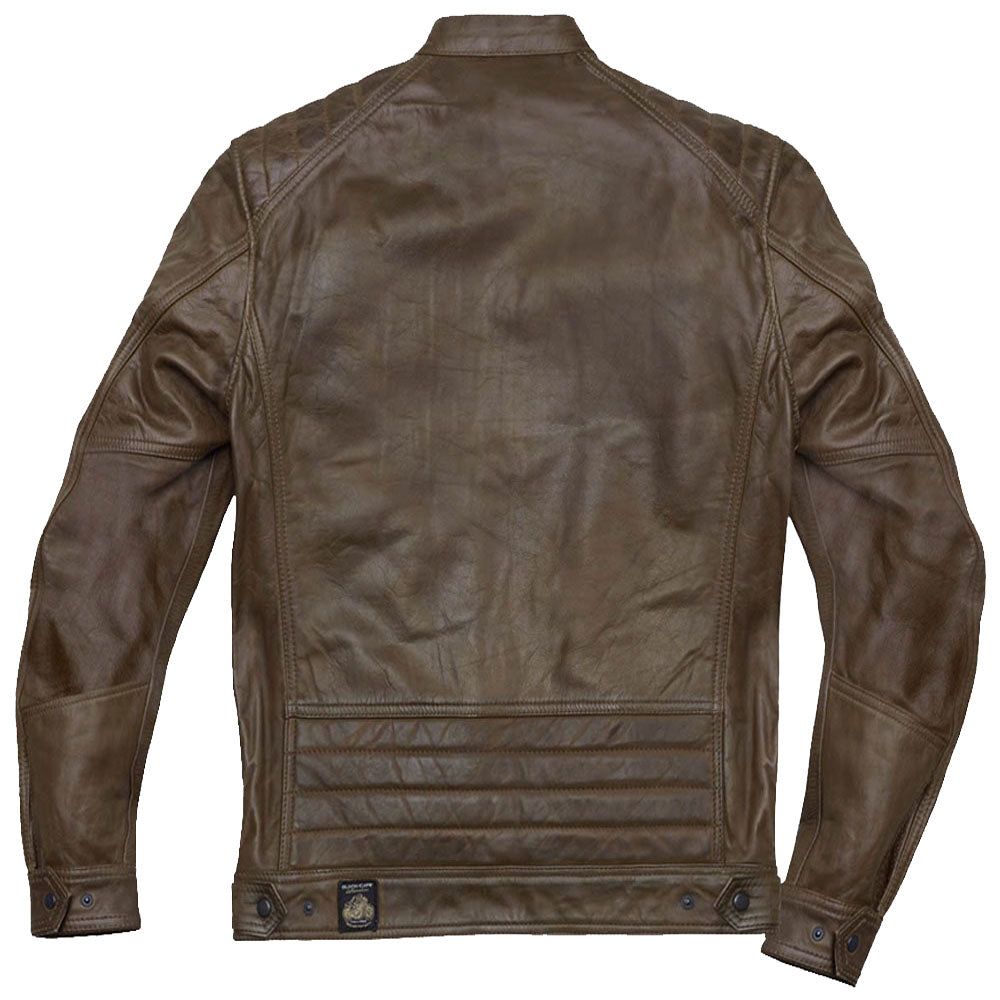 Black Cafe London Houston Motorcycle Leather Jacket for Men