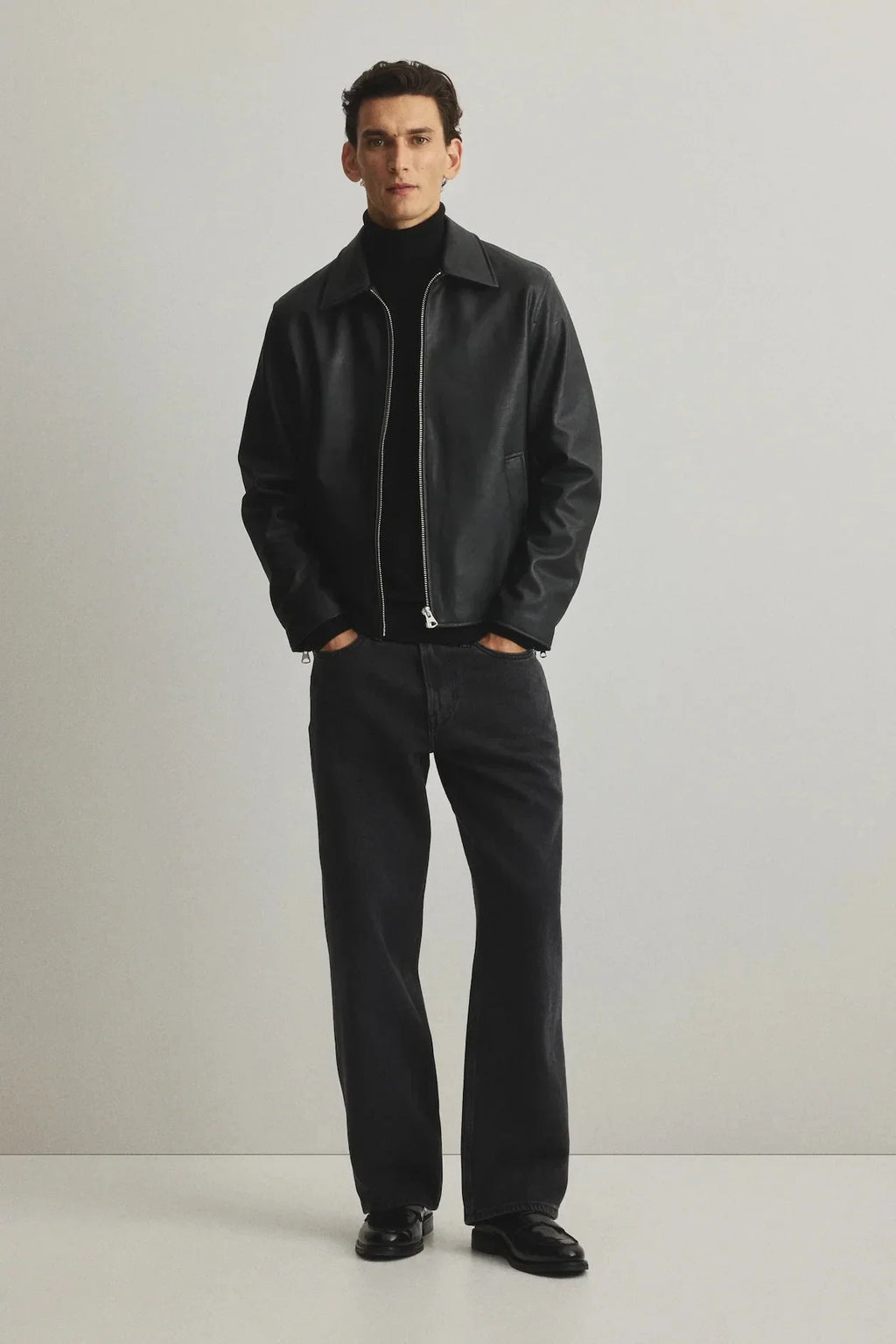 Boxy Cropped Leather Jacket for Men & Women | Premium Streetwear Biker Jacket