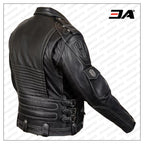 Black Harley Davidson Racing Biker Leather Jacket