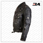 Black Harley Davidson Racing Biker Leather Jacket