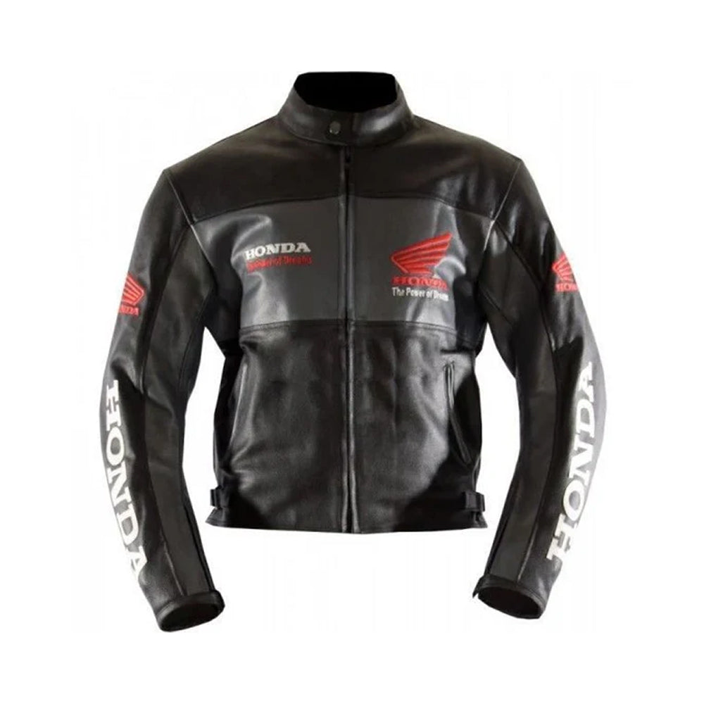 Black Honda Racing Edition - Men’s Genuine Leather Motorcycle Jacket