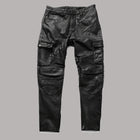 Handmade Men’s Black Lambskin Leather Cargo Pants | Multi-Pocket Biker Jeans