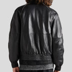 Embellished Leather Bomber Jacket