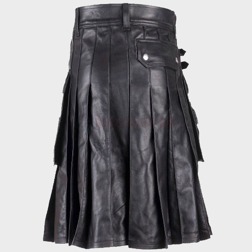 Black Leather Kilt
