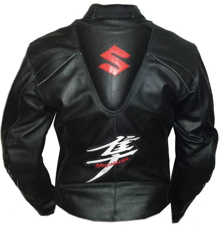 Black Suzuki Hayabusa Racing Leather Jacket