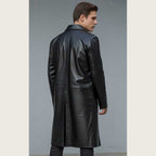 Men’s Black Leather Trench Coat Gothic Matrix Style