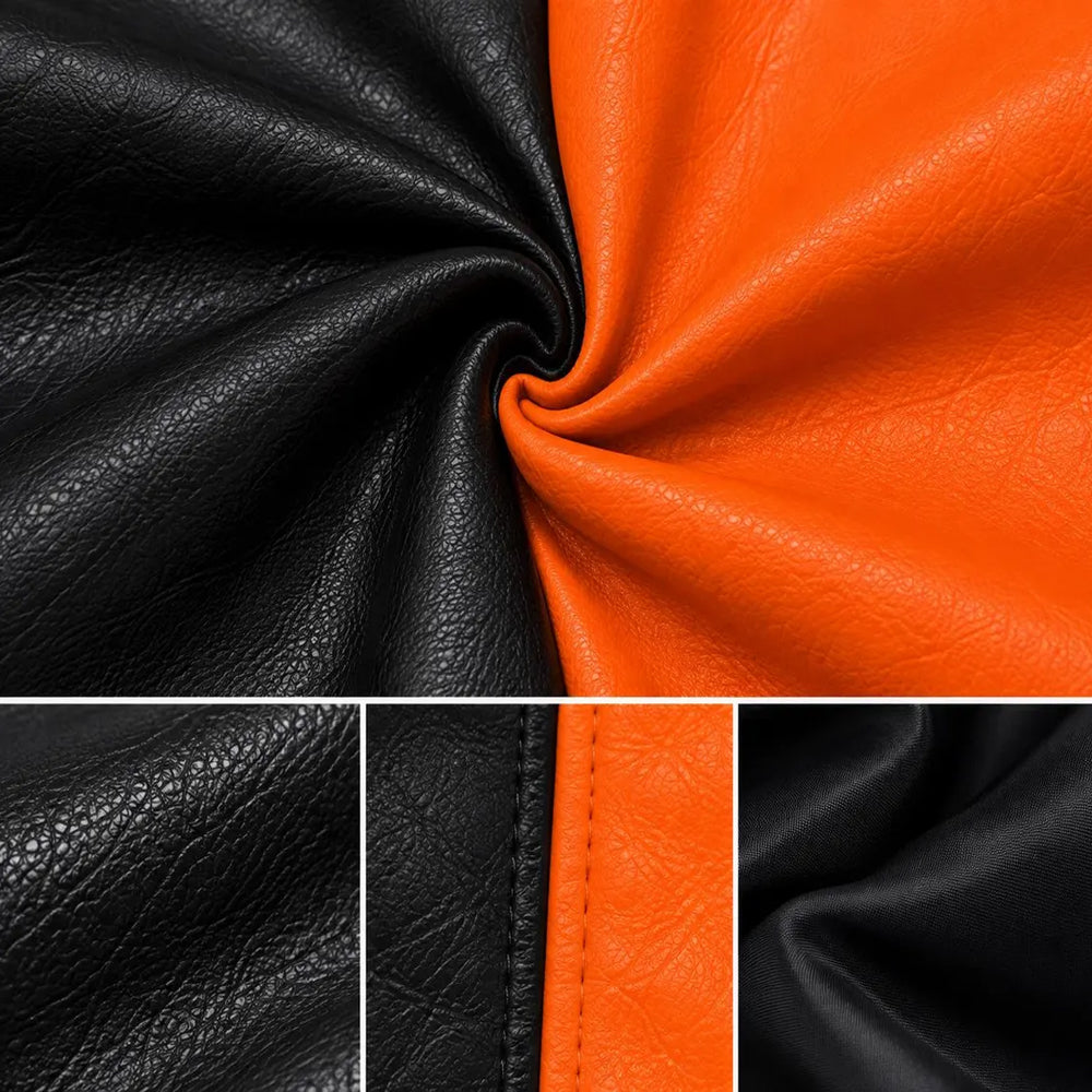 Split Harvest Men’s Pumpkin Cafe Racer Leather Jacket