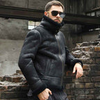 Men B3 Bomber Shearling Sheepskin Real Leather Aviator Jackets