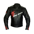 Black Suzuki Hayabusa Racing Leather Jacket – Iconic Kanji Edition