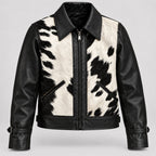 Men’s Black & White Hair-On Cowhide Ranch Jacket