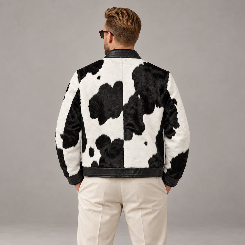 Men’s Hair-On Cowhide Cafe Racer Jacket