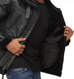 Men’s Black B3 Shearling Leather Bomber Jacket