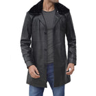 Mens Leather Shearling Coat