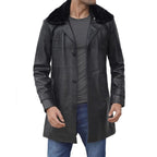 Mens Leather Shearling Coat