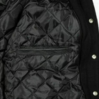 Black Varsity Letterman Jacket with Orange Sleeves