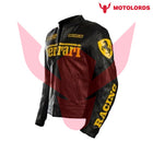 Ferrari Black and Yellow Padded Genuine Men's  Leather Jacket