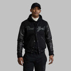 New York Black Wool Varsity Jacket
