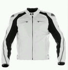 MOTORCYCLE LEATHER RACING WHITE JACKET SIZE XL
