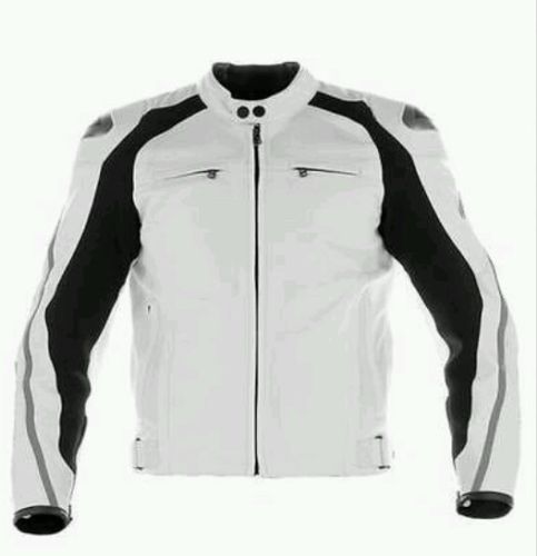 MOTORCYCLE LEATHER RACING WHITE JACKET SIZE XL