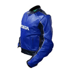 Blue & Black Edition - Honda Racing Men’s Genuine Leather Biker Jacket