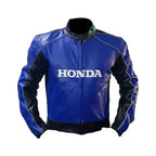 Blue & Black Edition - Honda Racing Men’s Genuine Leather Biker Jacket