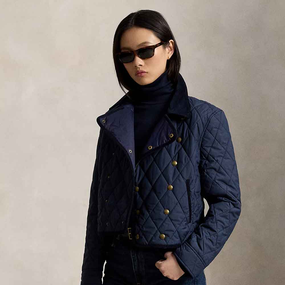 Blue Quilted Jacket for Women