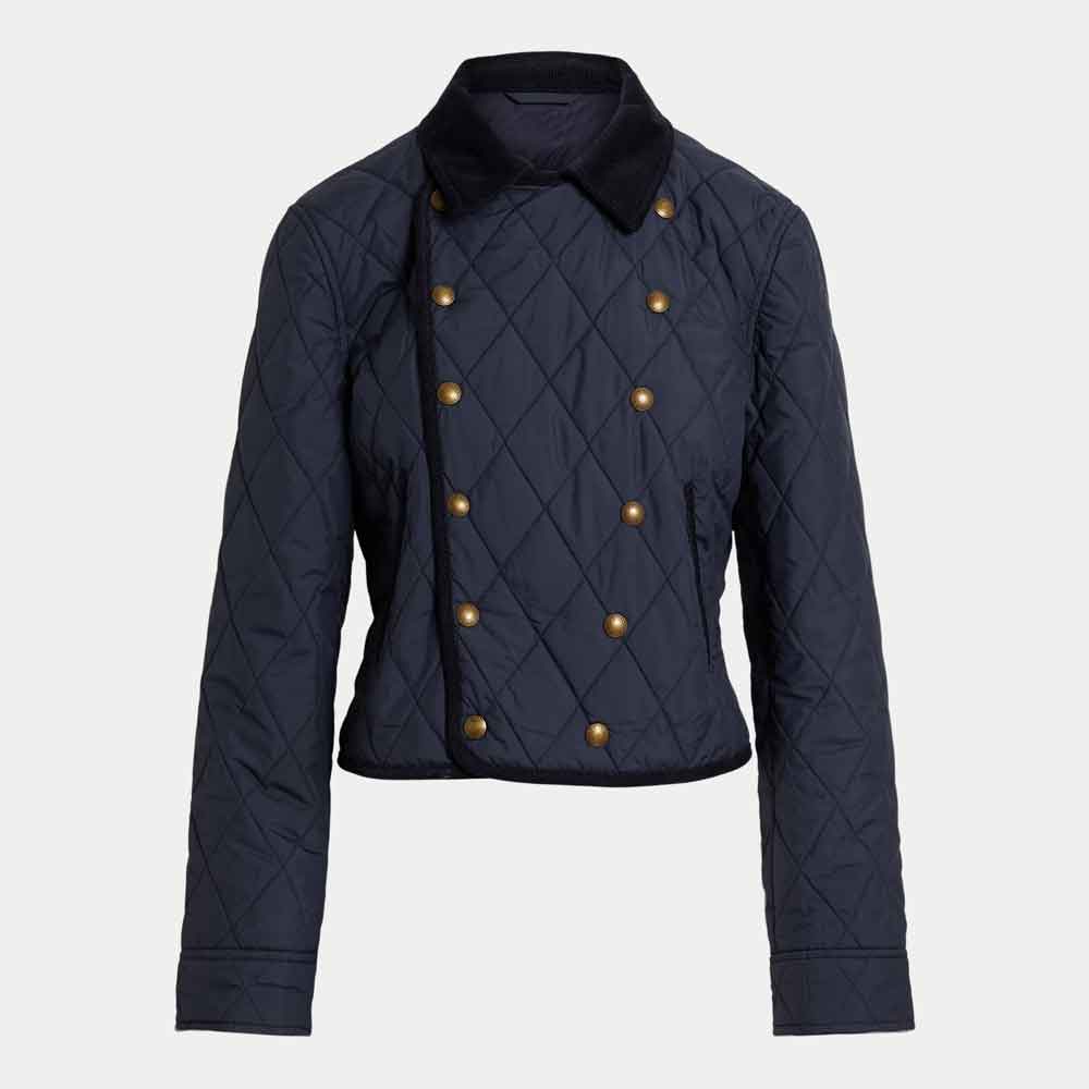 Blue Quilted Jacket for Women