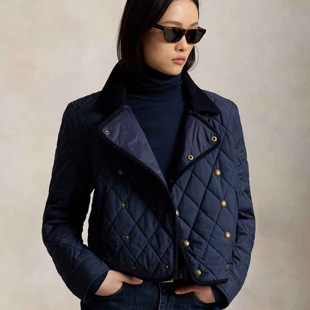 Blue Quilted Jacket for Women