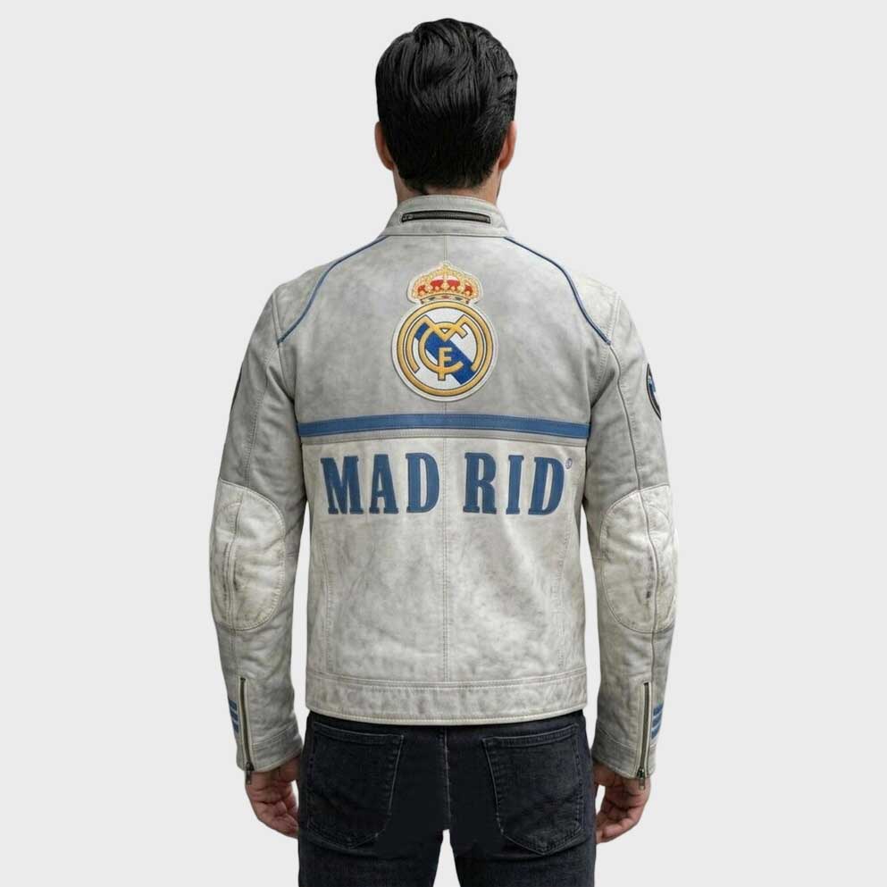 Vintage Madrid BMW Cafe Racer Leather Biker Jacket
