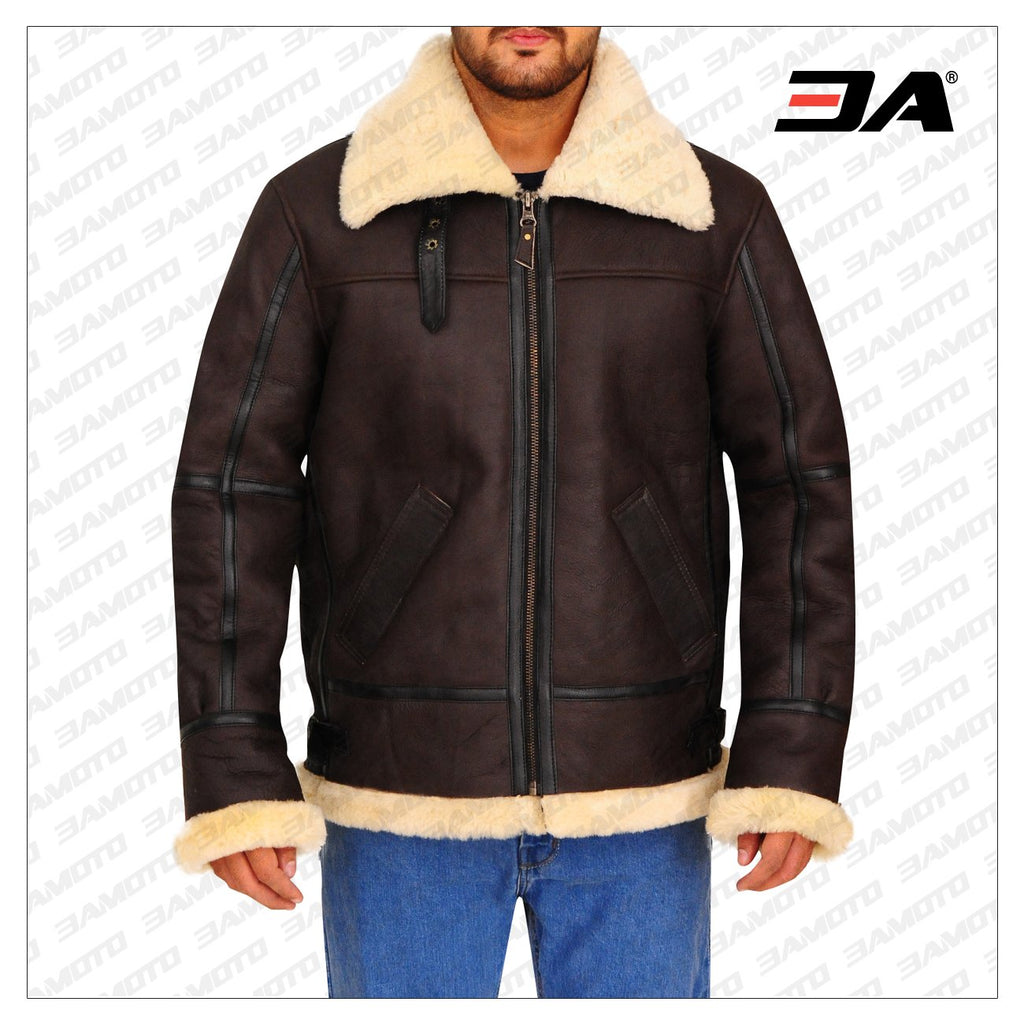 B3 Bomber Aviator Shearling Leather Jacket