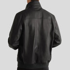 Full-Grain Leather Bomber Jacket