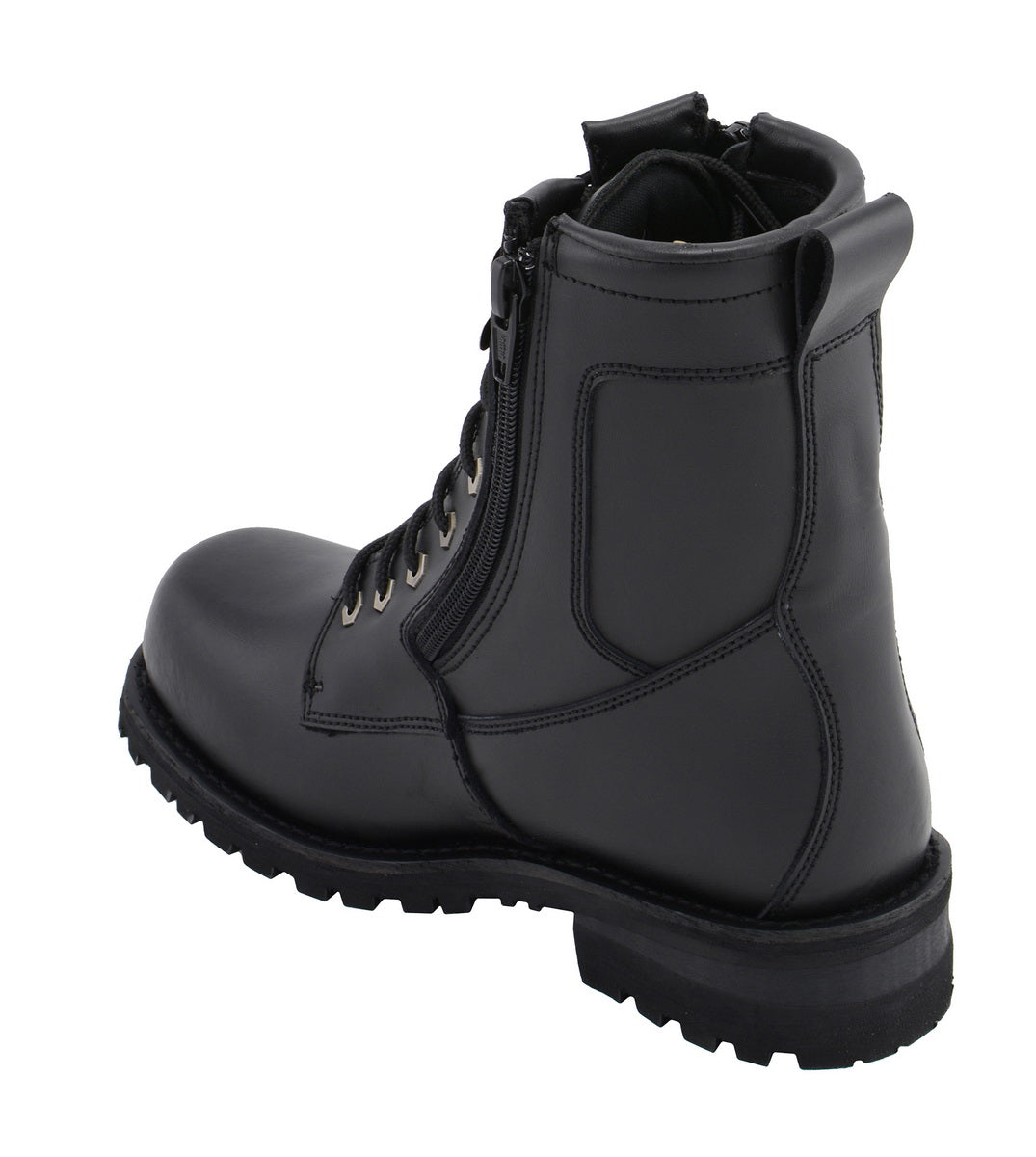 M Boss Motorcycle Apparel BOS49006 Men's 9 Inch Black Trooper Leather Motorcycle Boots