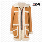 Brown & Beige Lambskin Fur Shearling Coat