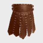 BROWN LEATHER GLADIATOR KILT FOR MEN
