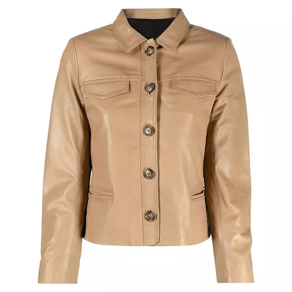 Brown Leather Shirt Womens