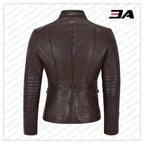 Brown Victory Military Parade Style Real Leather Jacket