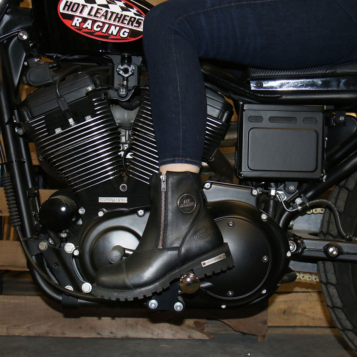 Hot Leathers Women's Double Trouble Black Zipper Boots - BTL1002