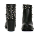 Hot Leathers Women's Black Diamond Black Zipper Boots - BTL1003