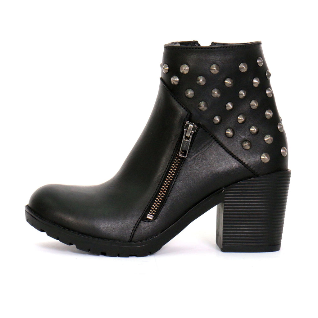 Hot Leathers Women's Black Diamond Black Zipper Boots - BTL1003