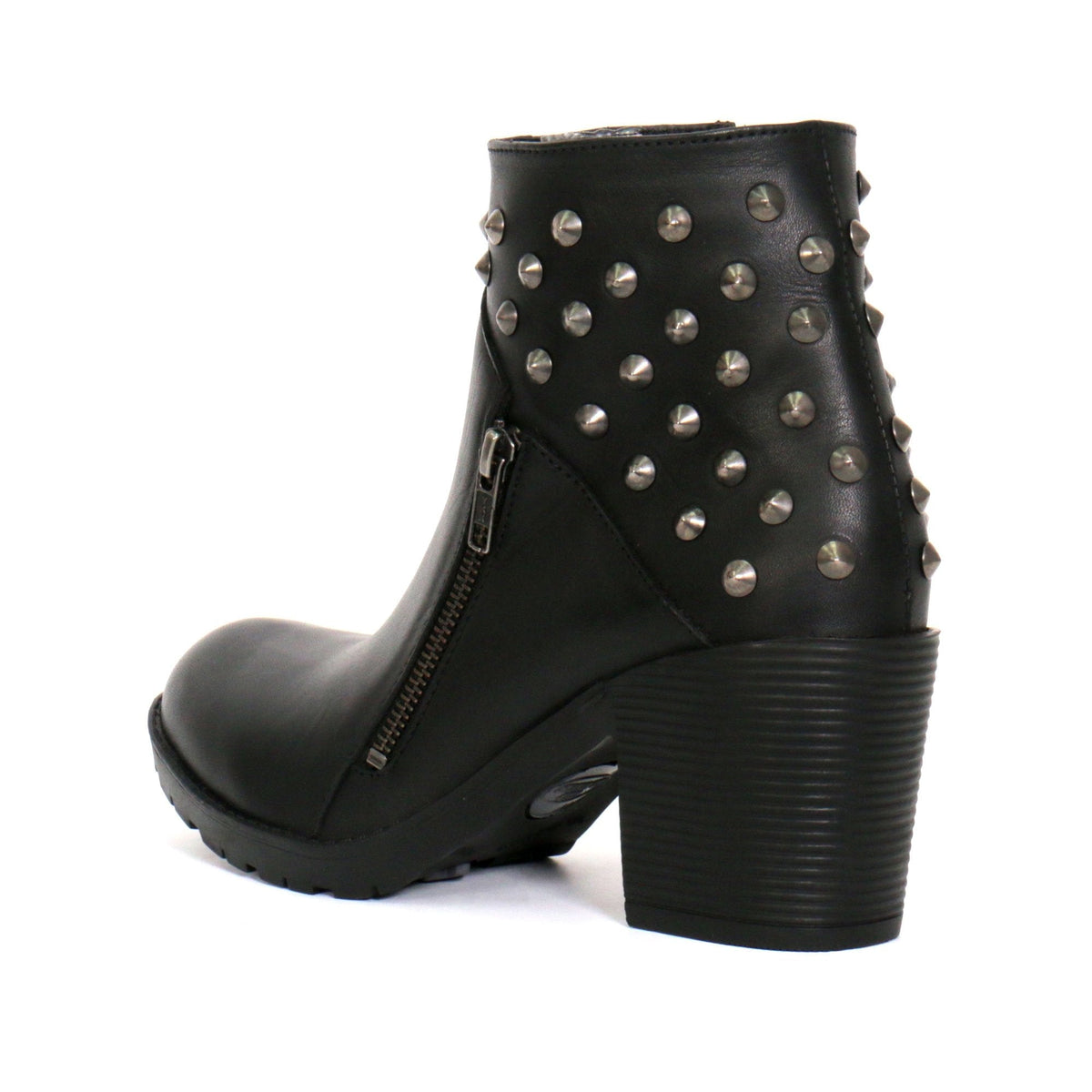 Hot Leathers Women's Black Diamond Black Zipper Boots - BTL1003