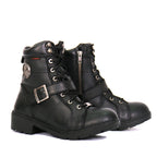 Hot Leathers Women's Road Siren Black Lace-Up Boots - BTL1004